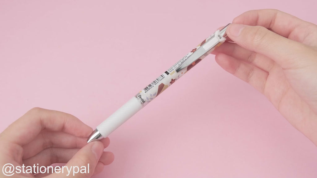 Pentel EnerGel Fall-themed Limited Edition Gel Pen - 0.5 mm - White Grip
