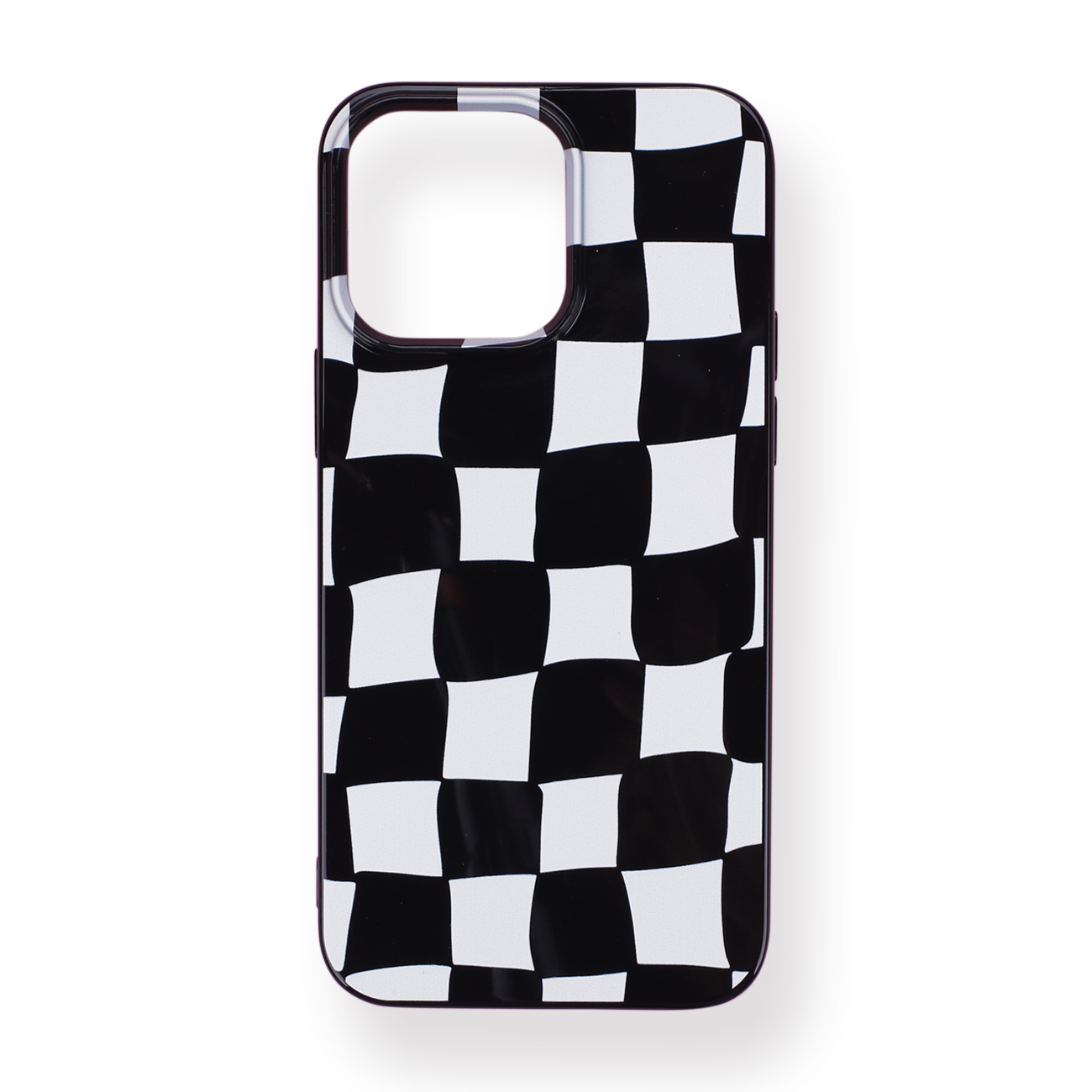 Key chain Bag black Checkerboard pattern Genuine India