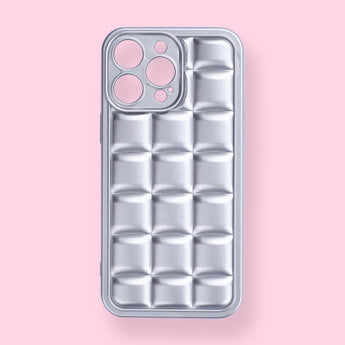 iPhone 14 Pro Max Case - Silver Plaid - Stationery Pal