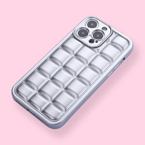 iPhone 14 Pro Max Case - Silver Plaid - Stationery Pal