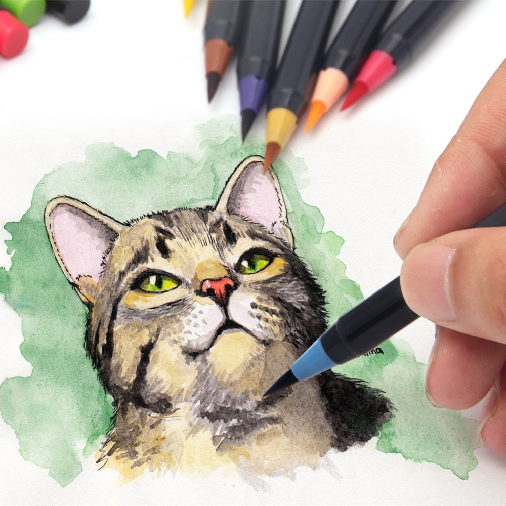 Watercolor Brush Pens, 20 Colors, Watercolor Pad, Watercolor Pen Set