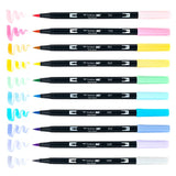 Tombow ABT Dual Brush Pen 10-Pack Set - Pastel - Stationery Pal