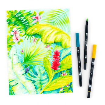 Tombow ABT Dual Brush Pen 10-Pack Set - Tropical - Stationery Pal