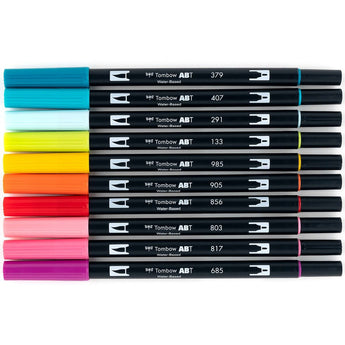 Tombow ABT Dual Brush Pen 10-Pack Set - Tropical - Stationery Pal